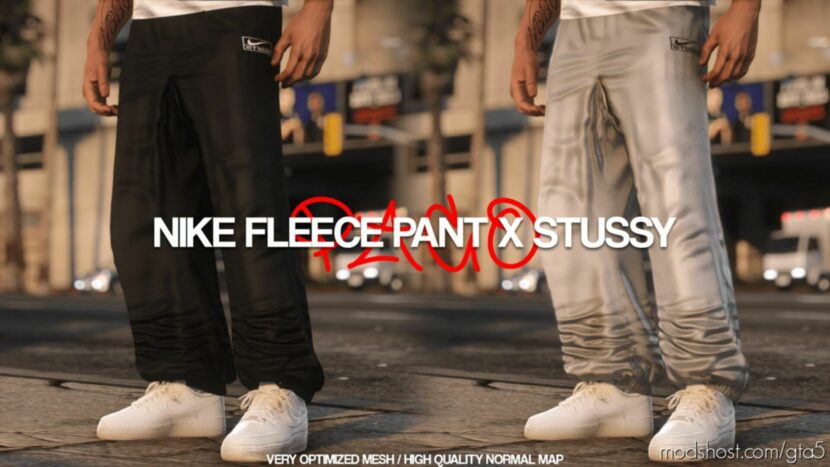 GTA 5 Player Mod: Nike Fleece Pant X Stussy (Featured)