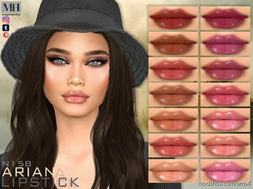 Sims 4 Female Makeup Mod: Ariana Lipstick N158 Patreon (Featured)