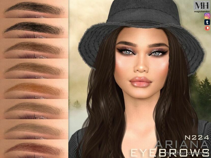 Sims 4 Eyebrows Hair Mod: Ariana Eyebrows N224 Patreon (Featured)