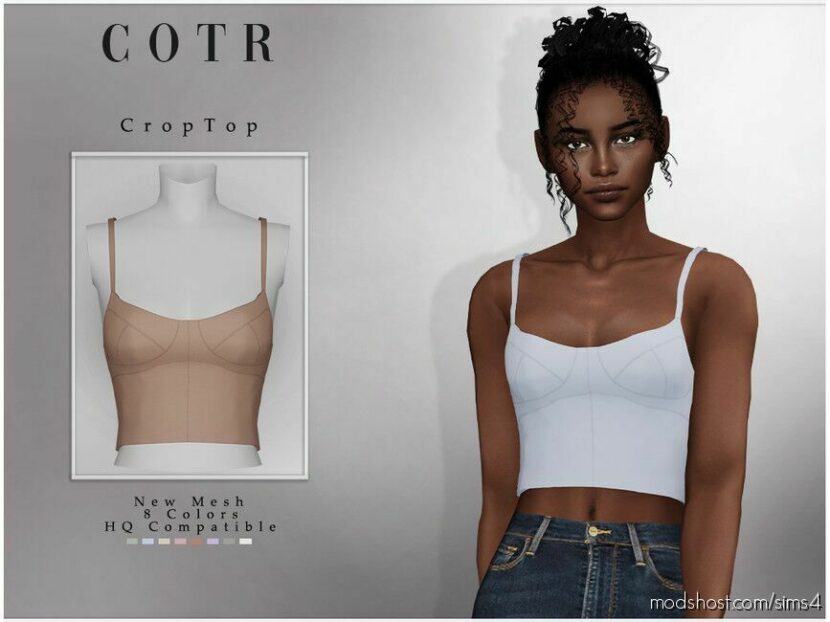 Sims 4 Female Clothes Mod: Chordoftherings Crop TOP T-458 (Featured)