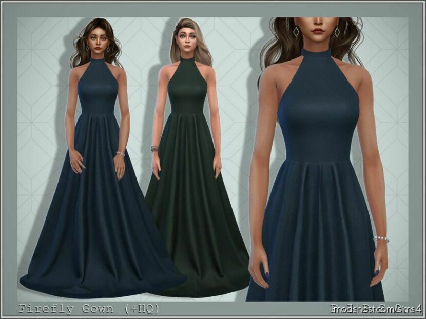 Sims 4 Female Clothes Mod: Firefly Gown II (Featured)