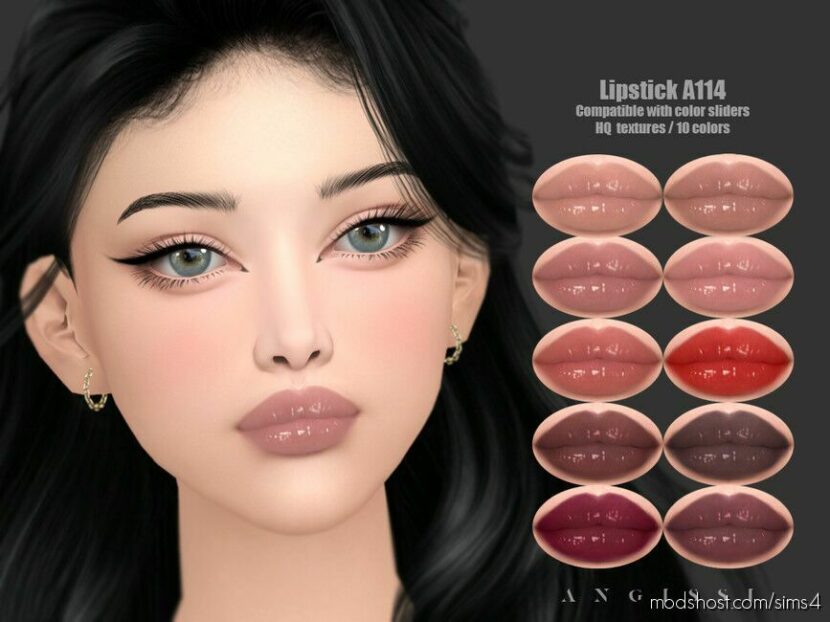 Sims 4 Female Makeup Mod: Lipstick A114 (Featured)