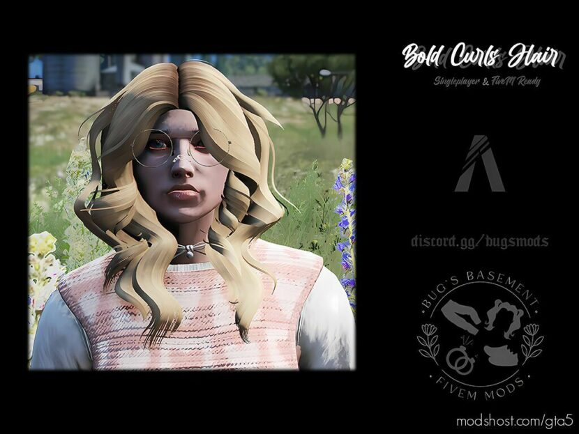 GTA 5 Player Mod: Bold Curls Hair For MP Female (Featured)