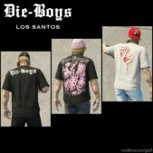 GTA 5 Player Mod: Die-Boys T-Shirt Pack (Image #3)