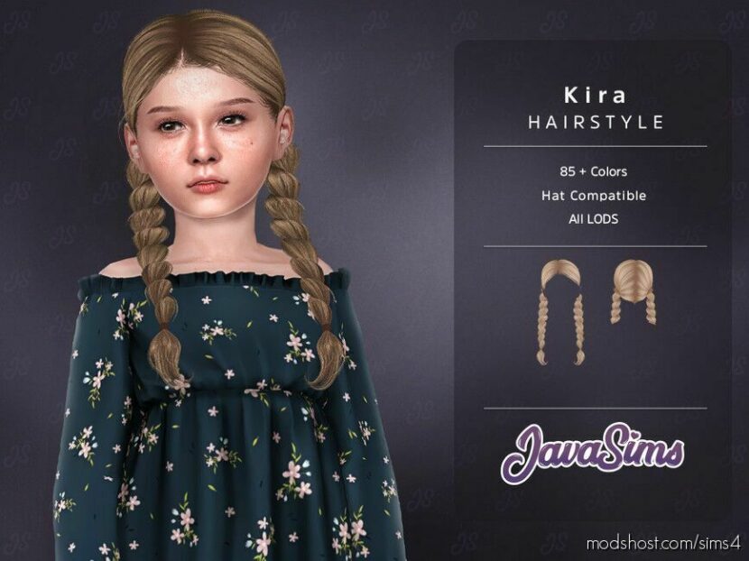 Sims 4 Female Mod: Kira (Child Hairstyle) (Featured)