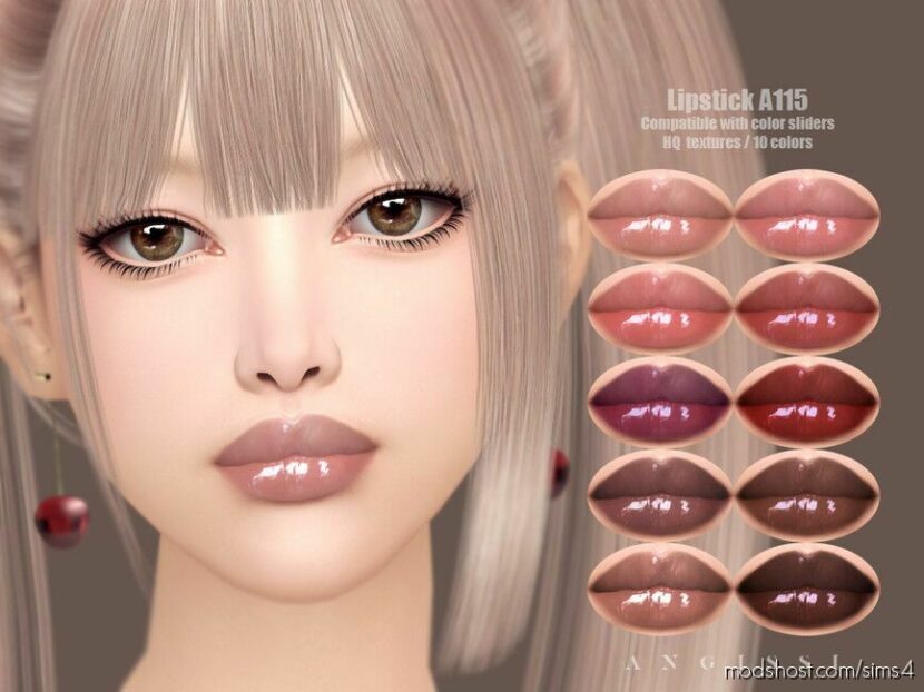 Sims 4 Female Makeup Mod: Lipstick A115 (Featured)