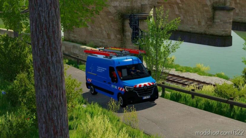 FS22 Renault Vehicle Mod: Master 2020 (Enedis) (Featured)