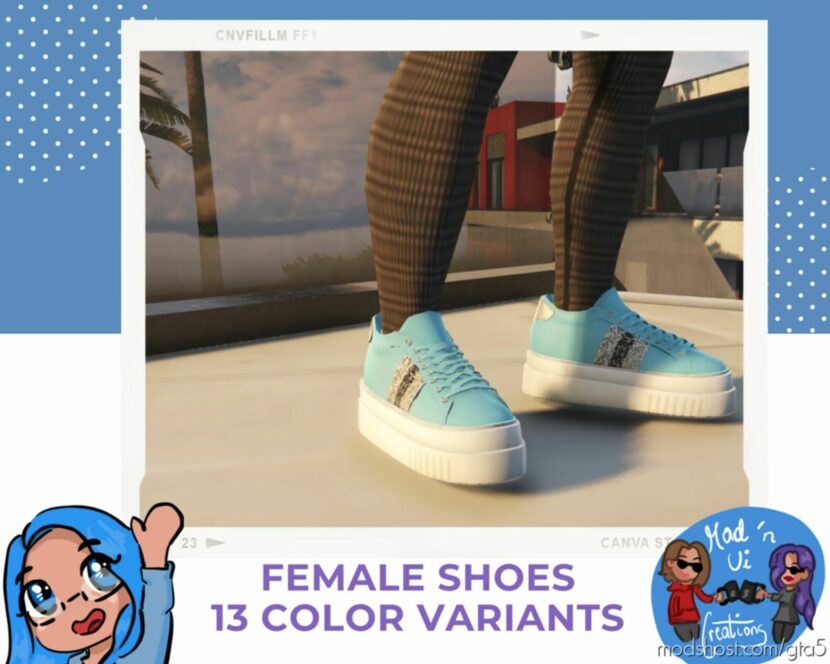 GTA 5 Player Mod: Shoes For MP Female (Featured)