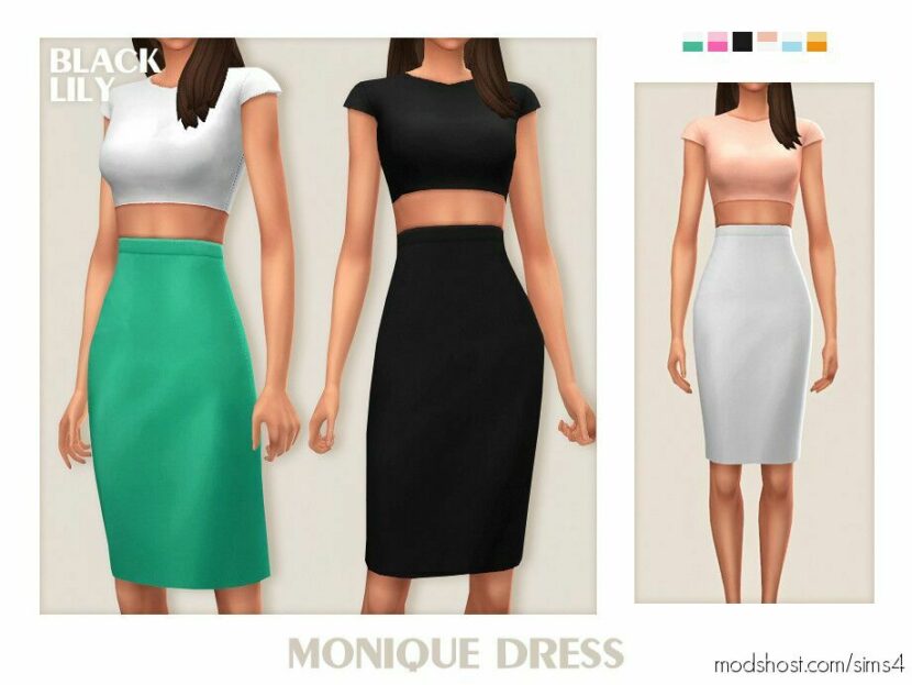 Sims 4 Elder Clothes Mod: Monique Dress (Featured)