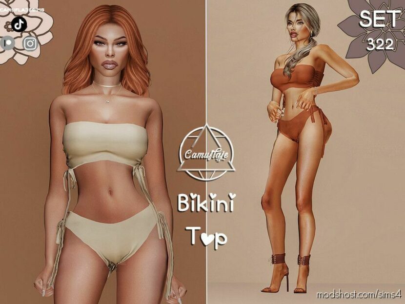 Sims 4 Adult Clothes Mod: Bikini SET 322 (Featured)