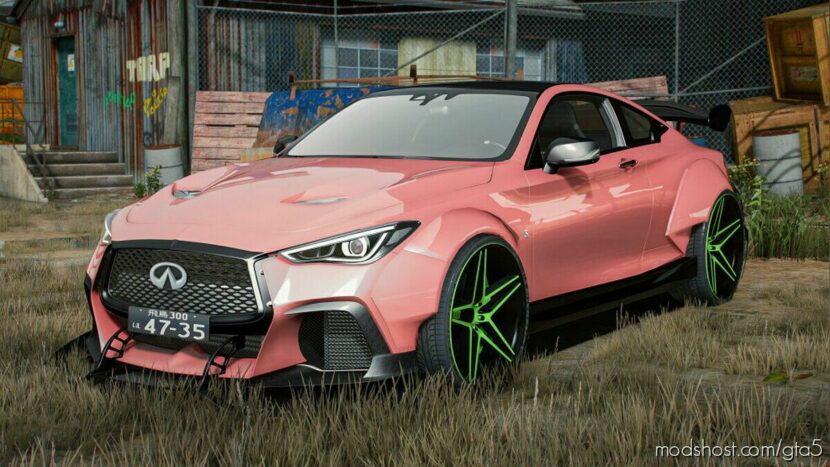 GTA 5 Vehicle Mod: Infinity Q60 Widebody Exposed Carbon Interior (Featured)