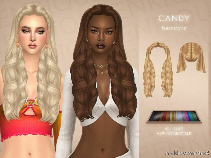 Sims 4 Female Mod: Candy Hairstyle (Featured)