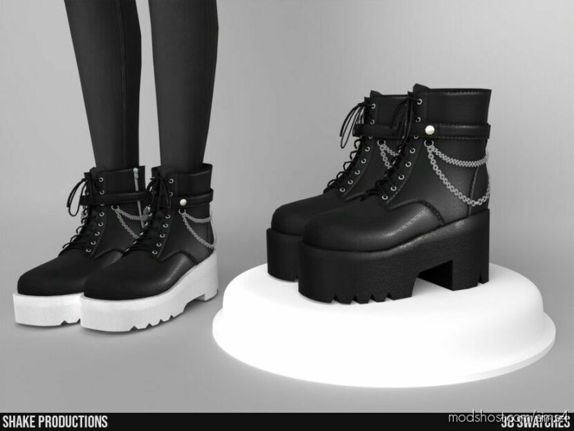 Sims 4 Female Shoes Mod: Leather Boots (Female) – S072302 (Featured)