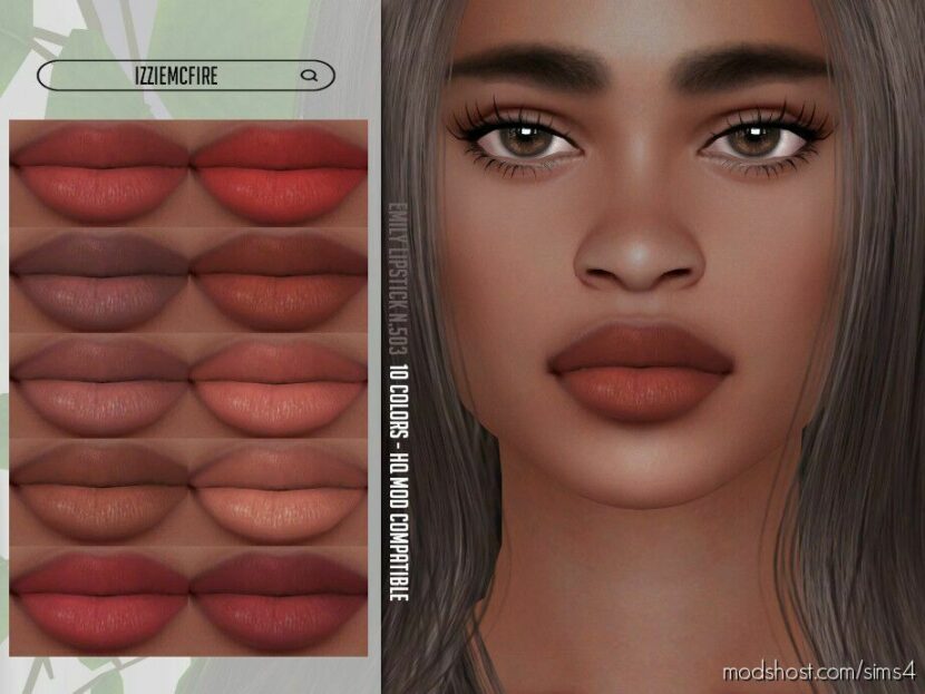 Sims 4 Lipstick Makeup Mod: IMF Emily Lipstick N.503 (Featured)