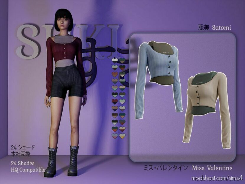 Sims 4 Teen Clothes Mod: Satomi TOP (Featured)