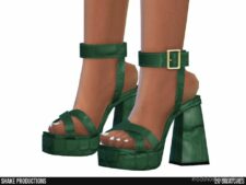 Sims 4 Female Shoes Mod: Leather High Heels – S072304 (Image #2)