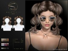 Sims 4 Female Hair Mod: Cute Double Bubble Braids Rose 060723 By S-Club (Featured)