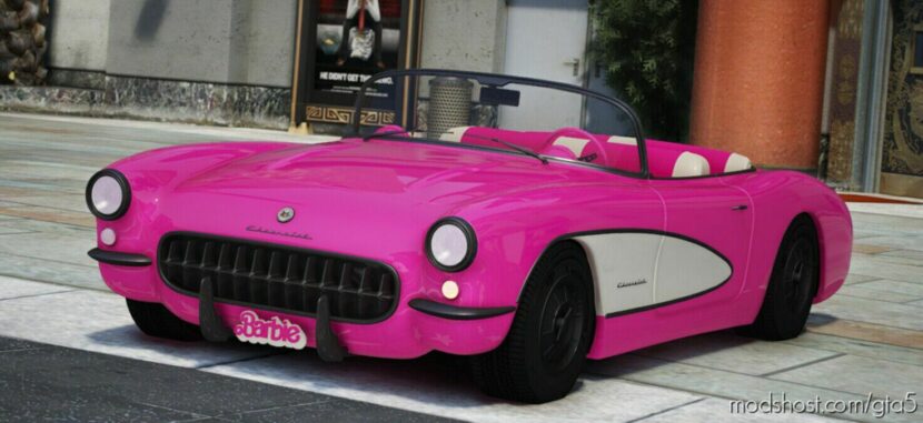 GTA 5 Chevrolet Vehicle Mod: 1956 Chevrolet Corvette Barbie (Featured)