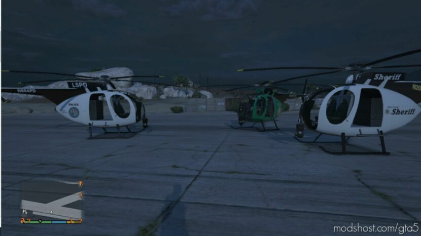 GTA 5 Vehicle Mod: Lspd, Lssd And Bcso Nagasaki Buzzard Add-On V1.1 (Featured)