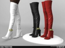 Sims 4 Female Shoes Mod: High Heel Boots – S072305 (Featured)