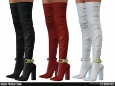 Sims 4 Female Shoes Mod: High Heel Boots – S072305 (Image #2)