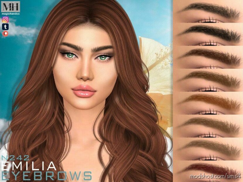 Sims 4 Eyebrows Hair Mod: Emilia Eyebrows N242 (Featured)