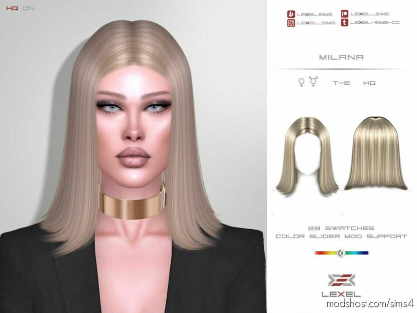 Sims 4 Female Mod: Milana (Hairstyle) (Featured)