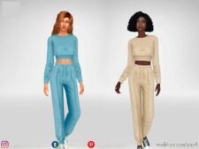 Sims 4 Everyday Clothes Mod: Short Sweatshirt And Tank TOP (Image #2)