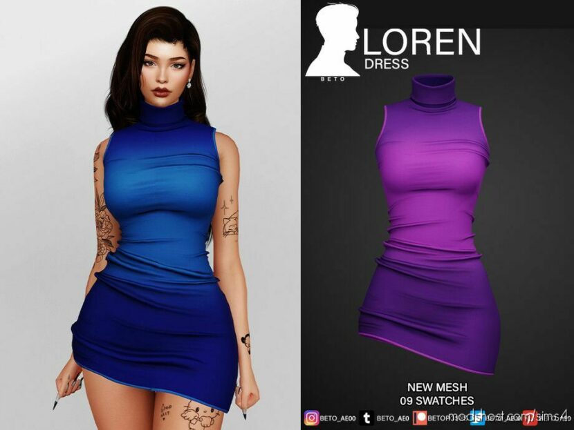 Sims 4 Female Clothes Mod: Loren Dress (Featured)