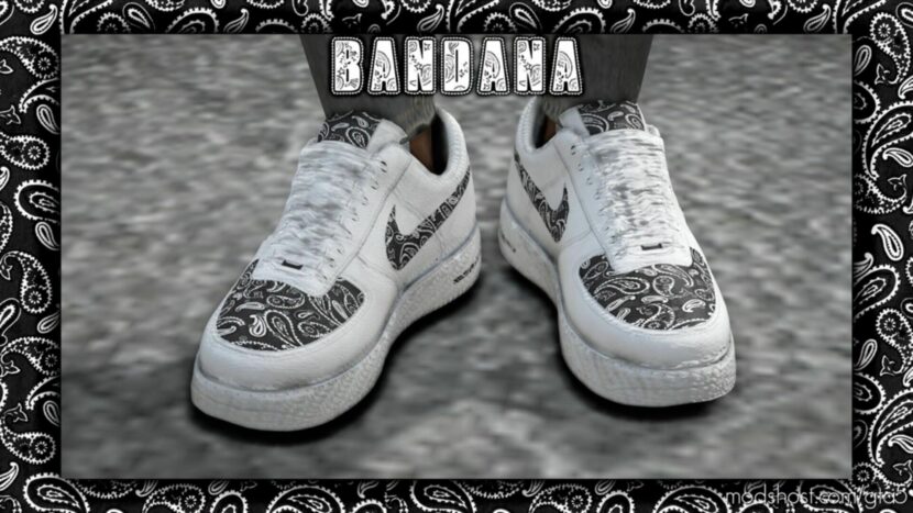 GTA 5 Player Mod: AIR Force 1 LOW “Bandana Colors” For MP Male (Featured)