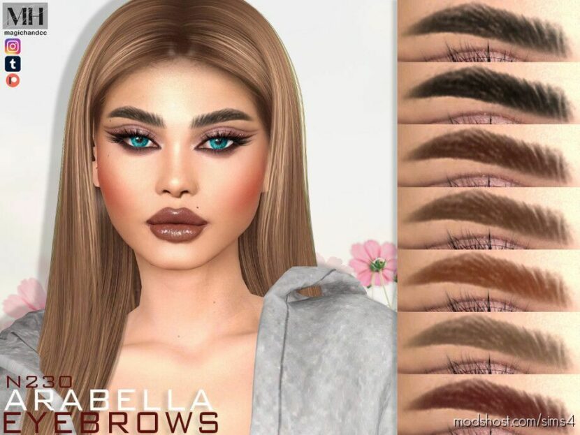 Sims 4 Eyebrows Hair Mod: Arabella Eyebrows N230 (Featured)