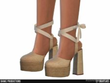 Sims 4 Female Shoes Mod: High Heel Espadrilles - S072306 (Image #2)