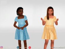 Sims 4 Kid Clothes Mod: Dress With Rhinestone Pattern Child (Image #2)