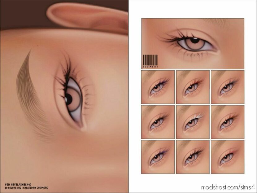 Sims 4 Male Makeup Mod: Maxis Match 2D Eyelashes N40 Unisex (Featured)