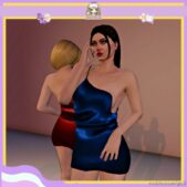 GTA 5 Player Mod: One-Shoulder Slinky Dress MP Female (Image #2)