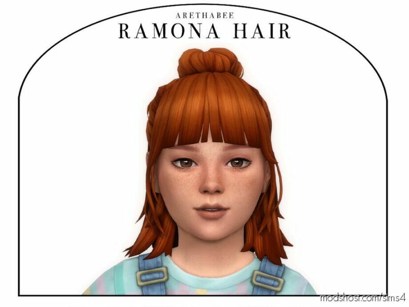 Sims 4 Kid Mod: Ramona Hair (Children) (Featured)