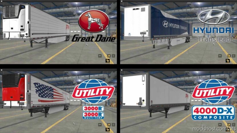 ATS Mod: Trailer Pack Hyundai, Great Dane & Utility 1.48 (Featured)