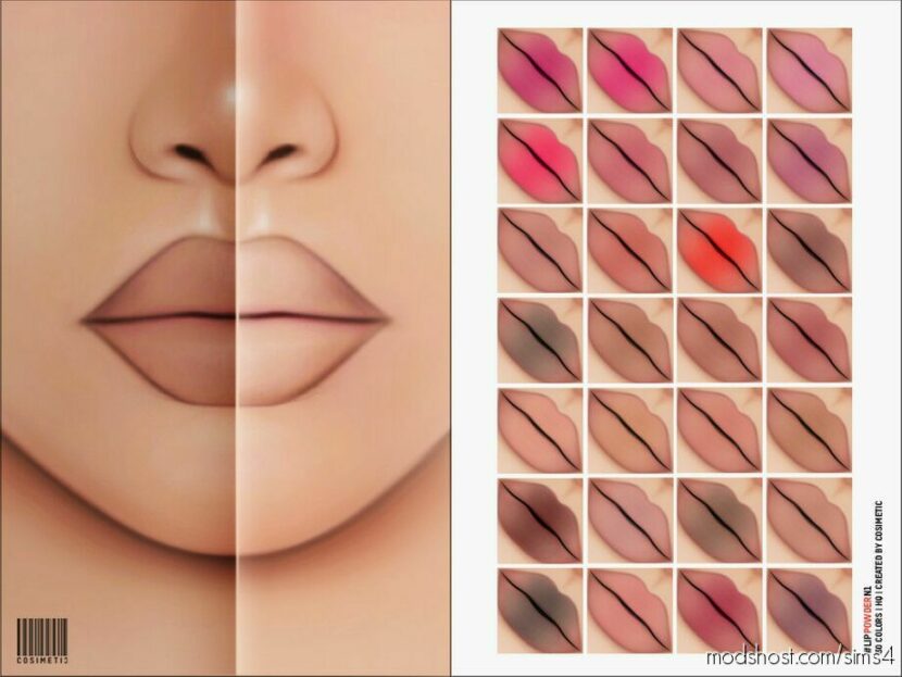 Sims 4 Lipstick Makeup Mod: LIP Powder N1 (Featured)