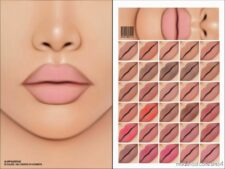 Sims 4 Female Makeup Mod: LIP Powder N2 (Featured)