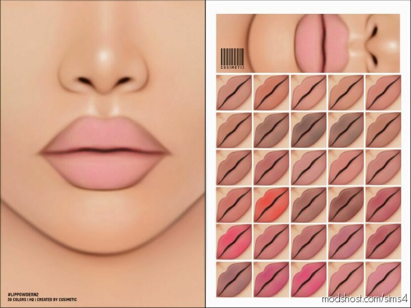 Sims 4 Female Makeup Mod: LIP Powder N2 (Featured)