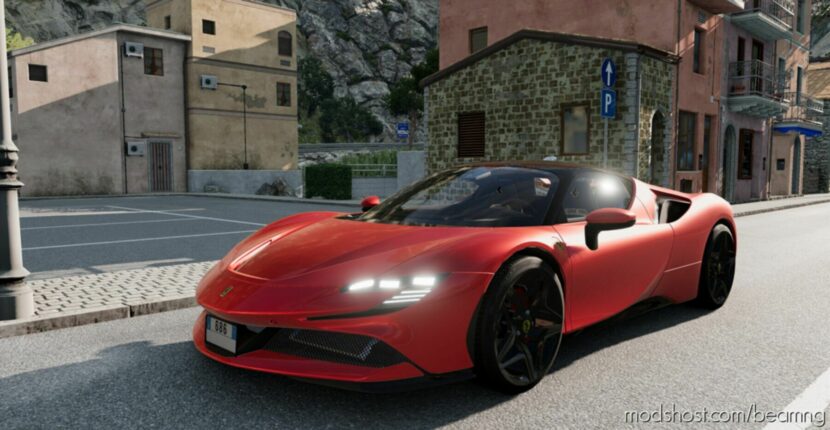 BeamNG Ferrari Car Mod: SF90 Race Config V2.0 0.29 (Featured)