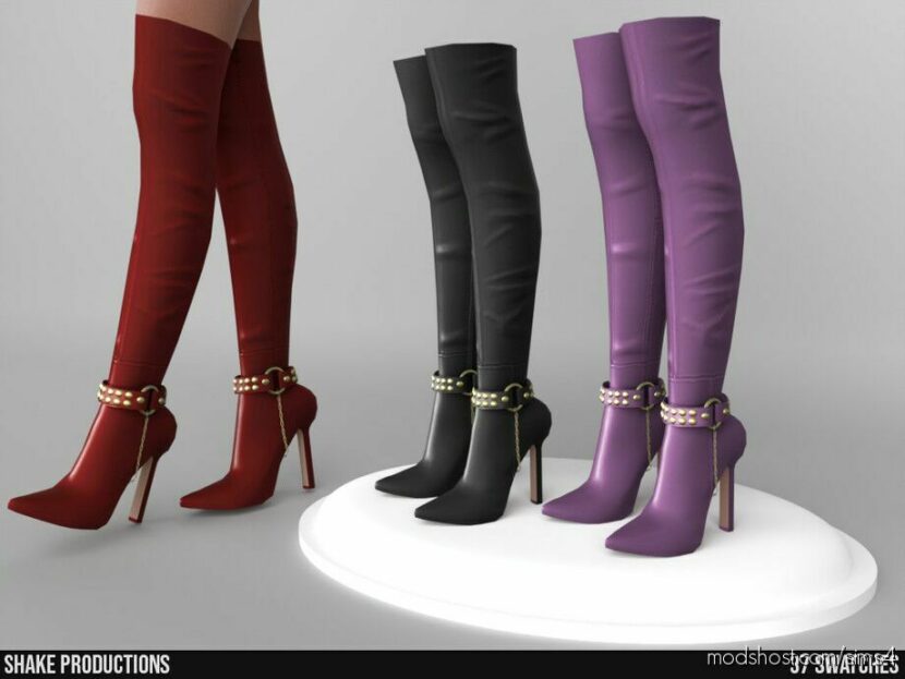 Sims 4 Female Shoes Mod: High Heel Boots – S072307 (Featured)