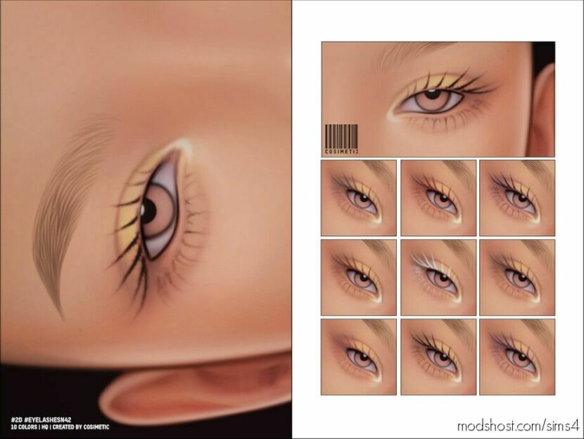 Sims 4 Female Makeup Mod: Maxis Match 2D Eyelashes N42 (Featured)