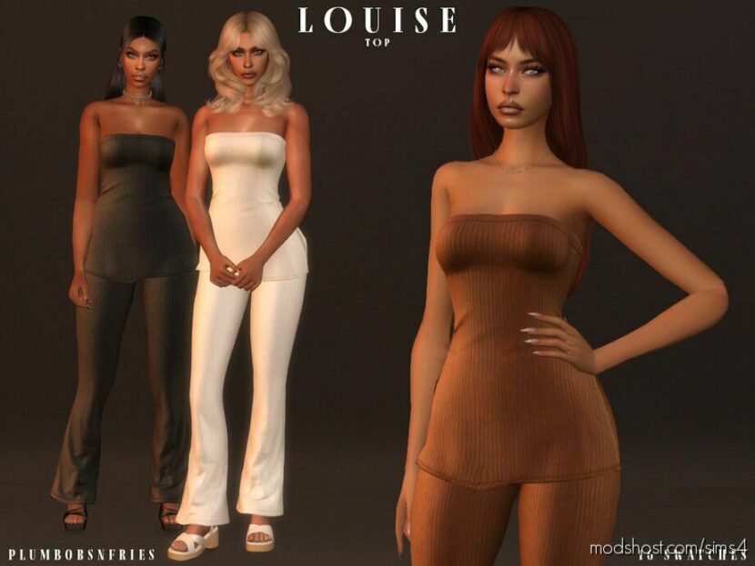 Sims 4 Elder Clothes Mod: Louise SET (Featured)