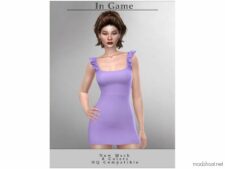 Sims 4 Female Clothes Mod: Short Dress D-256 (Image #2)