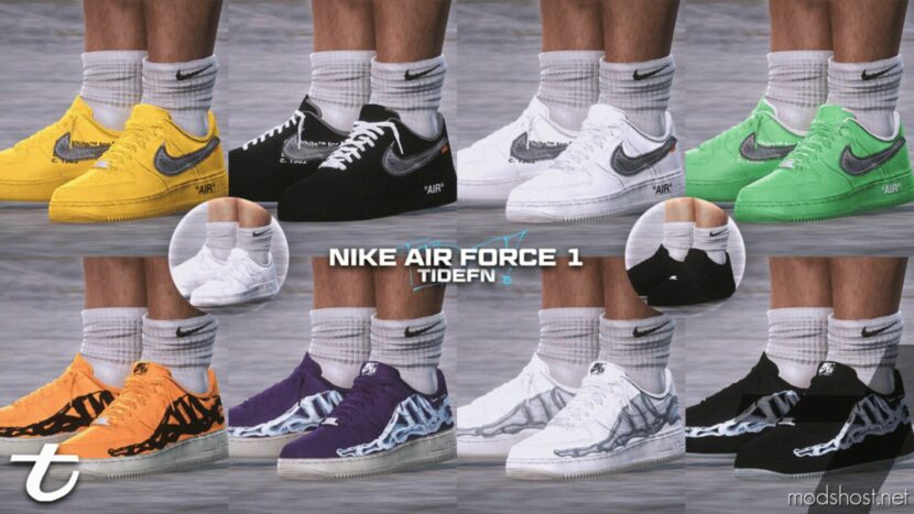 GTA 5 Player Mod: Nike AIR Force 1 LOW For MP Male (Featured)