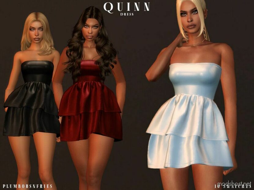 Sims 4 Female Clothes Mod: Quinn Dress (Featured)