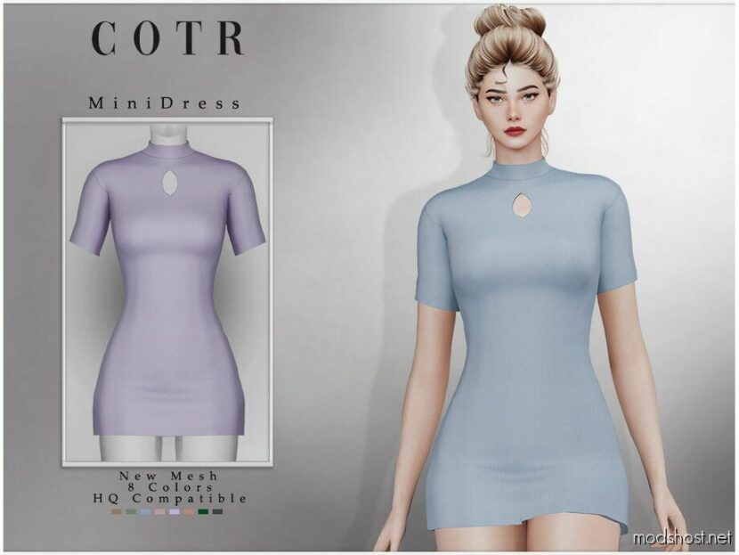 Sims 4 Dress Clothes Mod: Mini Dress D-245 (Featured)