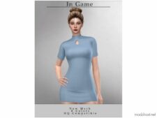 Sims 4 Dress Clothes Mod: Mini Dress D-245 (Image #2)