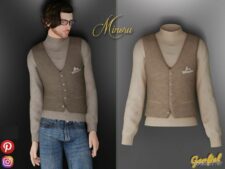 Sims 4 Everyday Clothes Mod: Minoru – Sweater And Buttoned Vest (Featured)